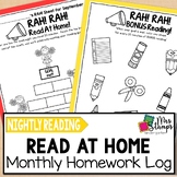 Monthly Reading Logs Read at Home Homework Recording Sheets