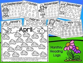 Preview of Monthly Reading Logs and Homework Helpers