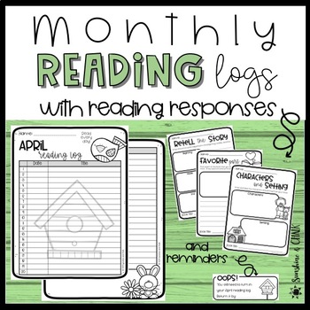 Preview of Monthly Reading Logs and Reading Response Templates