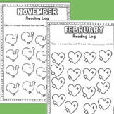 Monthly Reading Logs for Kindergarten and First Grade