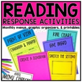 Reading Response Choice Boards, Journal | Notebook | Homew