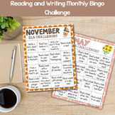 Monthly Reading and Writing Bingo Challenge, Monthly Reading Log