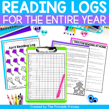 Preview of Monthly Readings Logs for Kindergarten