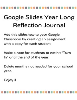 Preview of Monthly Reflection Journal - Google Slides