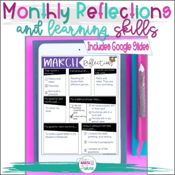 Preview of Monthly Reflections and Learning Skills - Digital and Printable