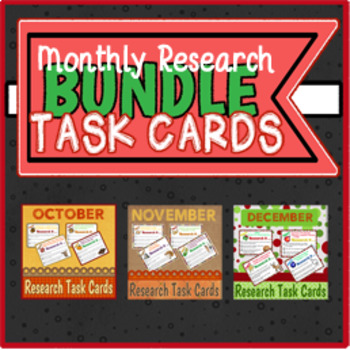 Preview of Monthly Research Task Cards {BUNDLE}