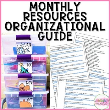 Preview of Monthly Resources Organizational Guide