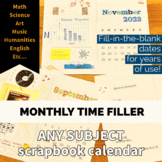 Monthly Scrapbook Calendar - Crafty Time Filler - Sub/TTOC