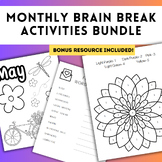 Monthly/Seasonal Brain Break & Early Finisher Activities Bundle