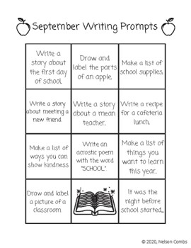 Monthly Seasonal Writing Prompts by Combs Classroom Goodies | TPT