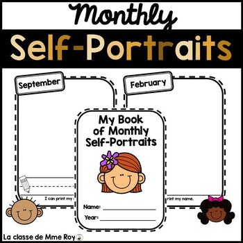 Monthly Self-Portraits Keepsake Portfolio (Draw & Write Name)