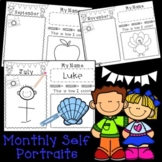 Monthly Self Portraits + Name Writing & Coloring Samples