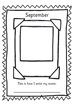 Monthly Self-Portraits Keepsake Portfolio (Draw & Write Name)