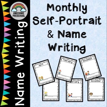Preview of Monthly Self Portraits and name writing - Portfolio or Assessments
