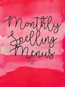 Preview of Monthly Spelling Menus