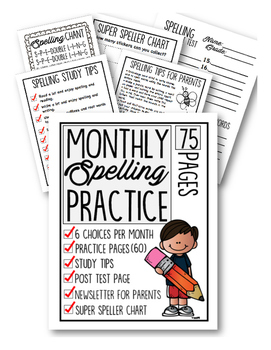 Preview of Monthly Spelling Practice