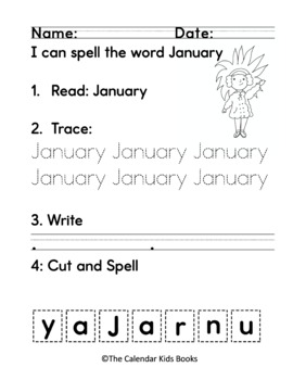 Monthly Spelling Practice Pages - The Calendar Kids Resource | TPT