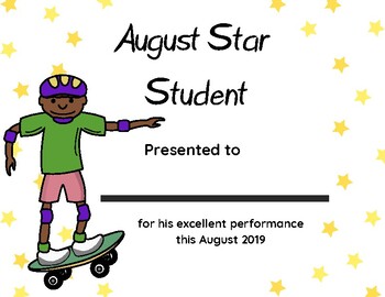 Preview of Monthly Star Student Certificates