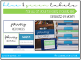 Monthly Storage Labels- Blue & Green