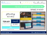 Monthly Storage Labels- Blue, Mint & Yellow