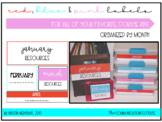 Monthly Storage Labels- Red, Blue & Pink