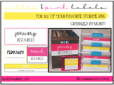Monthly Storage Labels- Yellow & Pink
