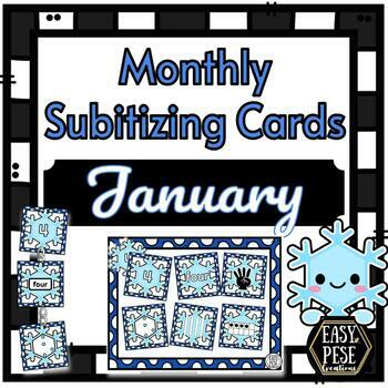 Preview of Monthly Subitizing Cards - January #1-20