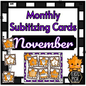 Preview of Monthly Subitizing Cards - November #1-20