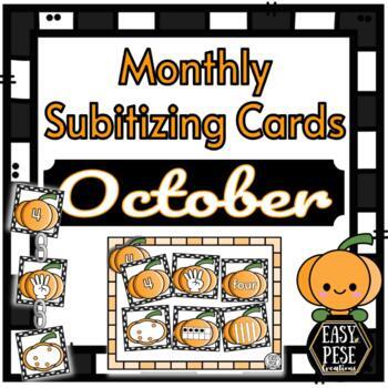 Preview of Monthly Subitizing Cards - October #1-20