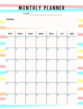 Monthly Subject Planner Pages by Mastering Me | TPT