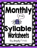 Monthly Syllables Worksheets
