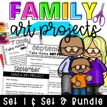 Preview of Monthly Take Home Art Projects Bundle for Preschool or Kindergarten