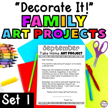 Preview of Monthly Take Home Art Projects for Preschool or Kindergarten