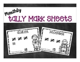 Monthly Tally Mark Pages for Calendar Time