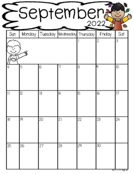 Monthly Teacher Calendars for Planning by A is for Apples TpT