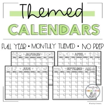 Preview of Monthly Themed Calendars! 12 Months! Use Every Year!