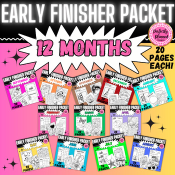 Preview of Monthly Themed Early Finishers | Activity Packets | BUNDLE | After State Testing