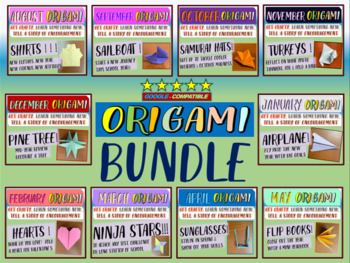 Preview of Monthly Themed Origami Bundle! Get Crafty & be encouraged w step-by-step slides