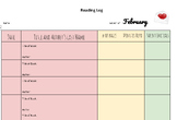 Monthly Themed Reading Logs with Modifications