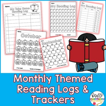 Preview of Monthly Themed Reading Trackers & Reading Logs