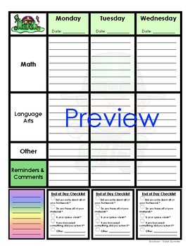 Monthly Themed Student Homework Planner: Great for Organization Skills!