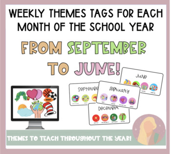 Preview of Monthly Themes Tags for Organization Box - A Theme per Week