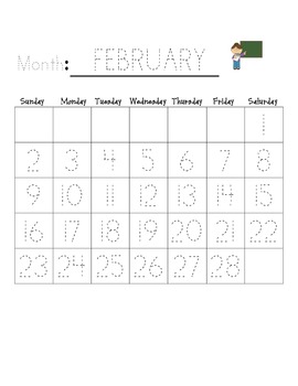 Monthly Traceable Calendar by Lindsey Gilani | Teachers Pay Teachers