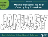 Monthly Tracker Color by Day Countdown Calendar