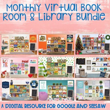 Preview of Monthly Virtual Book Rooms/Digital Libraries Bundle