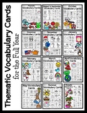 Monthly Vocabulary Cards - Yearlong Themes - Full Year Wri
