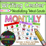 Writing Center Monthly Vocabulary Word Cards
