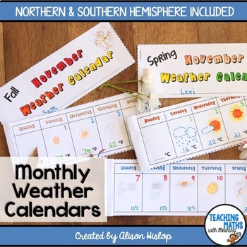 Preview of Weather Calendar Journal Worksheet Books