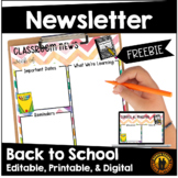 Monthly Weekly Newsletter Editable Meet the Teacher Back t