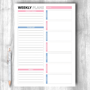 Monthly Weekly Planner Template Calendar For Student & Teacher Planner
